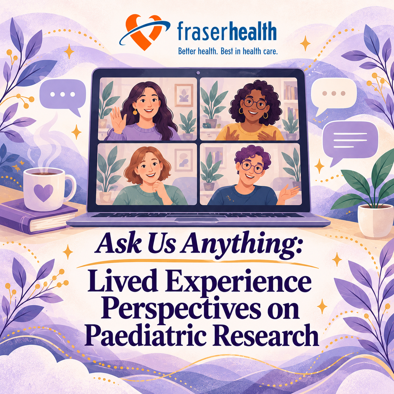 Fraser Health Ask Us Anything paediatric research panel graphic